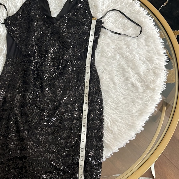 (A) Black sequin Bebe dress. Perfect holiday party dress!! - Picture 5 of 7